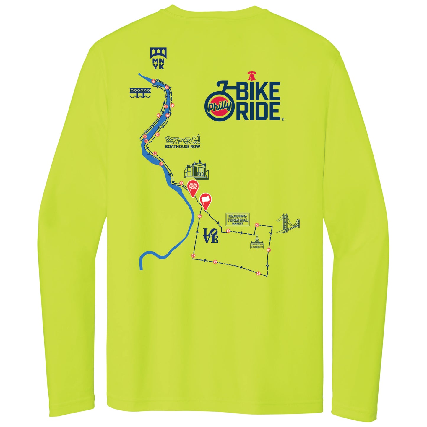 PBR Adult LS Tech UPF50 Tee -Hi Viz- Course
