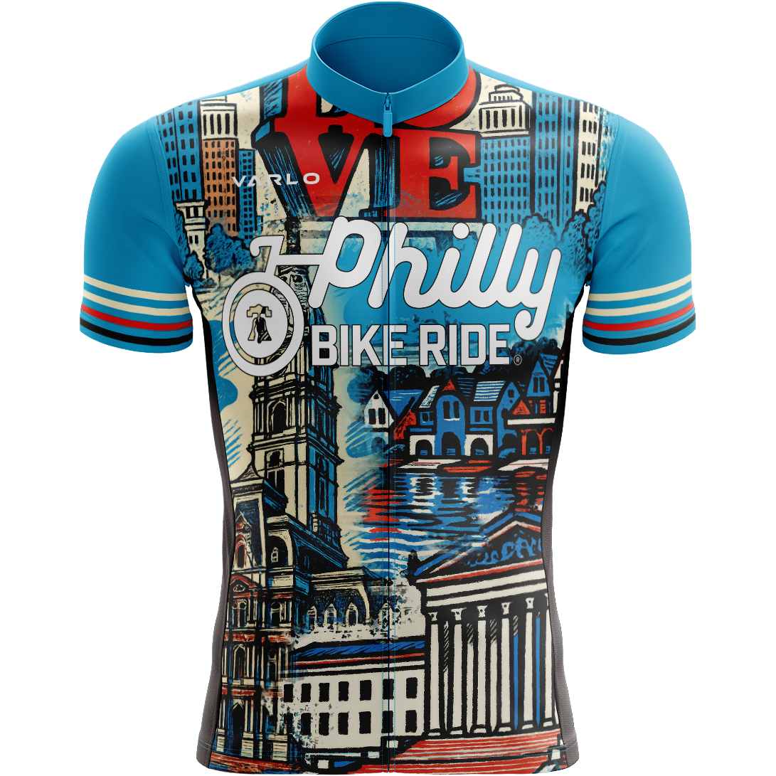 PBR Men's Full Zip Cycle Jersey -Red- Postcard