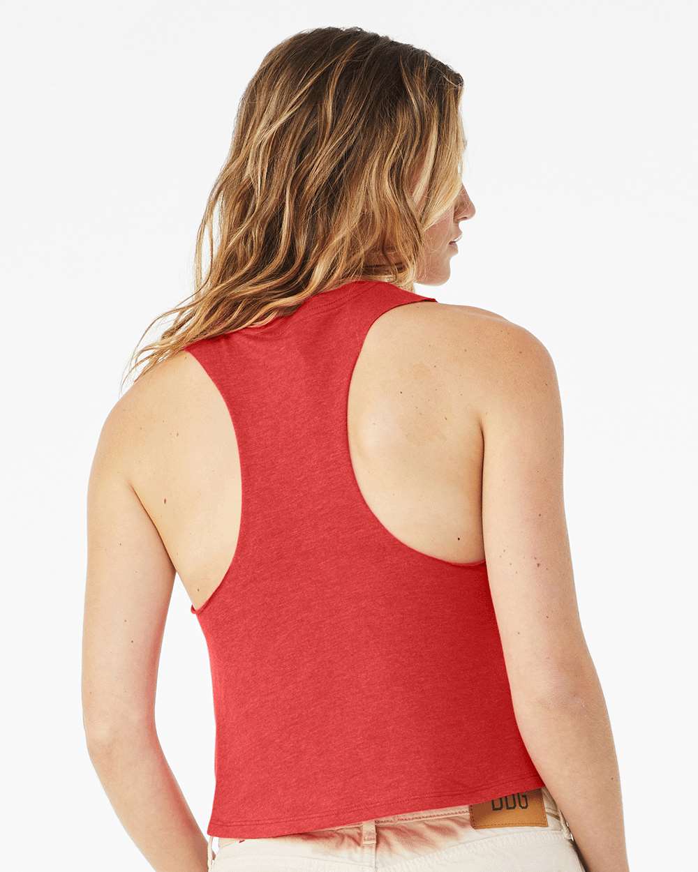 DBR Women's Fashion Crop Tank -Heather Red- Saddle Up