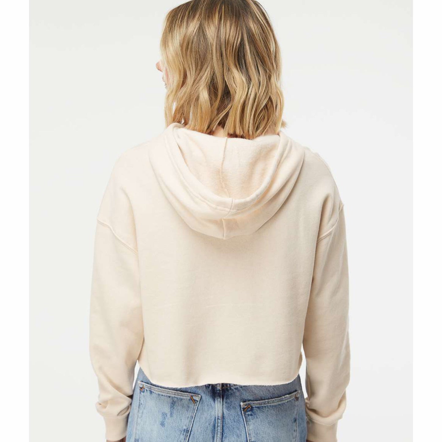 DBR Women's Crop Fleece Hoody -Bone- Circle