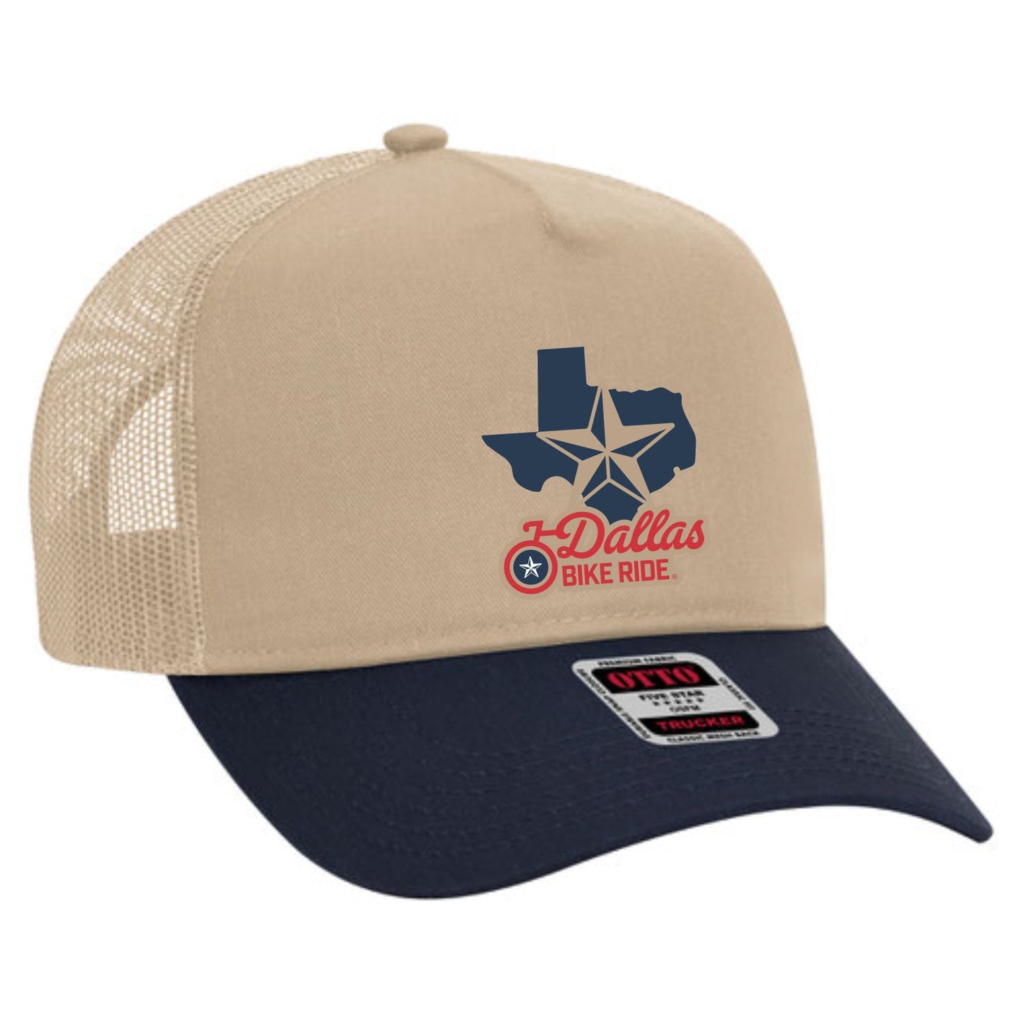 DBR Trucker -Khaki w/ Navy Brim