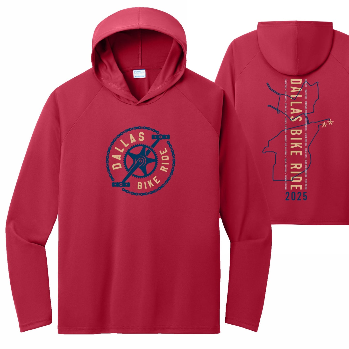 DBR Adult LS Tech UPF Sun Hoody -Red- 2025 Course