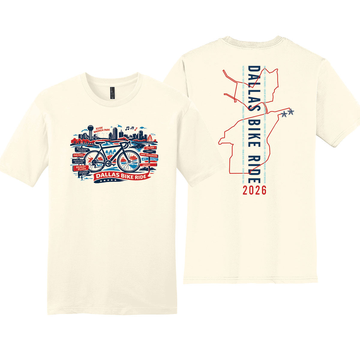 DBR Adult Fashion Tee -Gardenia- 2026 Course – American Bike Ride