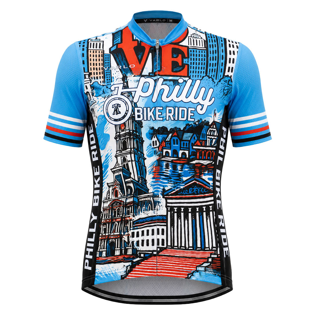 PBR Men's Full Zip Cycle Jersey -Red- Postcard