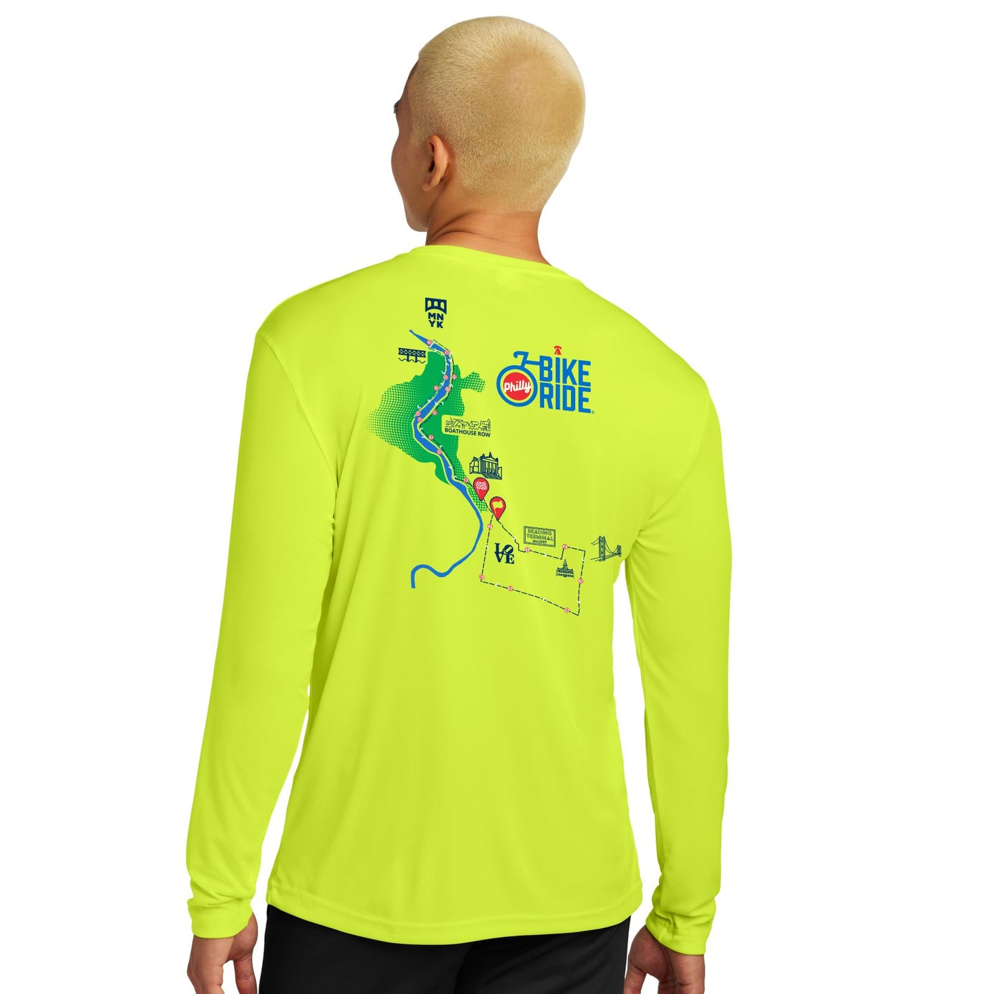 PBR Men's LS Tech Tee -Hi Viz- Course