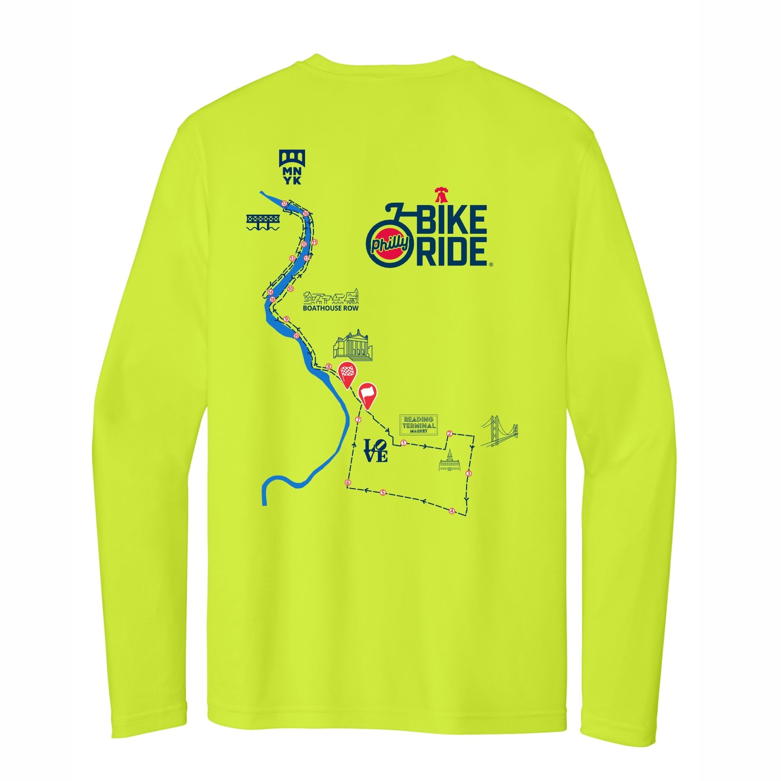 PBR Men's LS Tech Tee -Neon Yellow- Course – DC Bike Ride