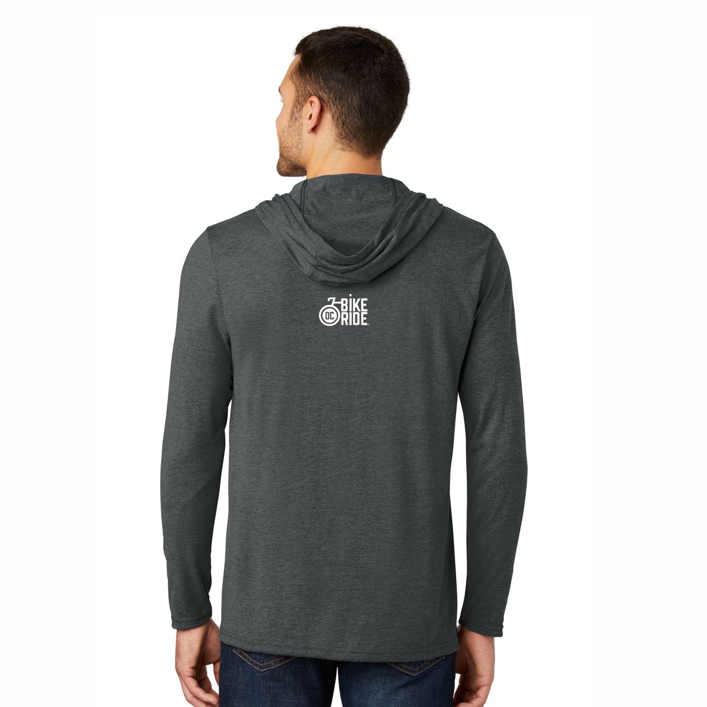 DC BIKE RIDE: Men's Triblend Ltwt Hooded Tee - Black Frost - 'LCP' Design