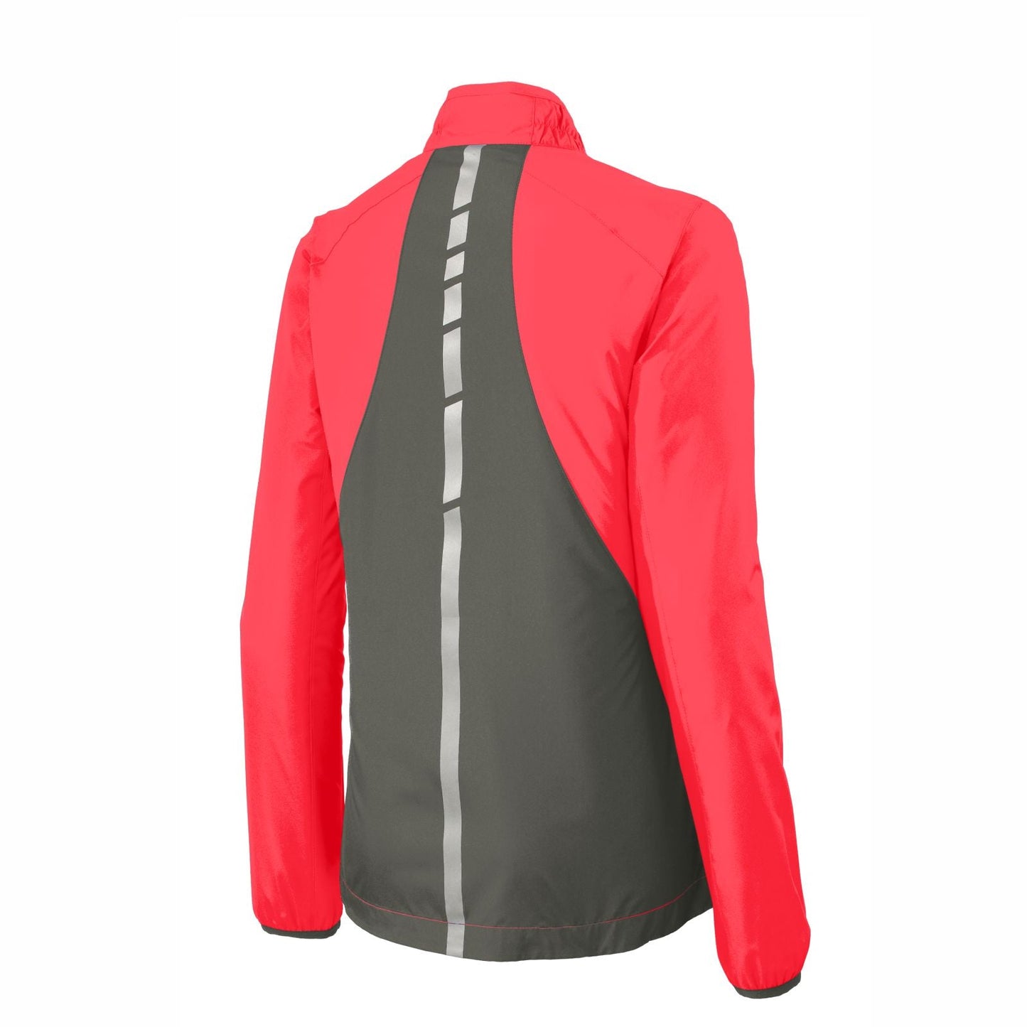 PBR Women's Zip Windbreaker -Hot Coral- Embroidery