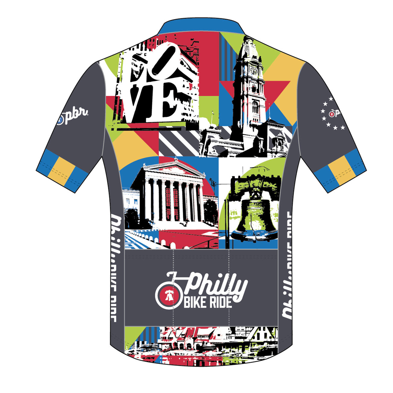 Philly Bike Ride Men's Full Zip Jersey -Multi- 2023