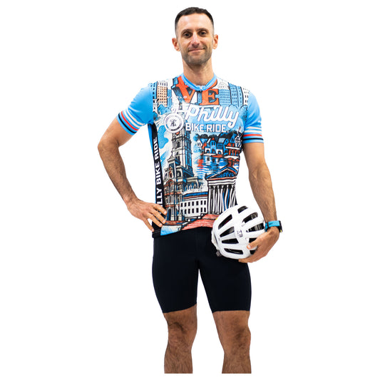 PBR Men's Full Zip Cycle Jersey -Red- Postcard