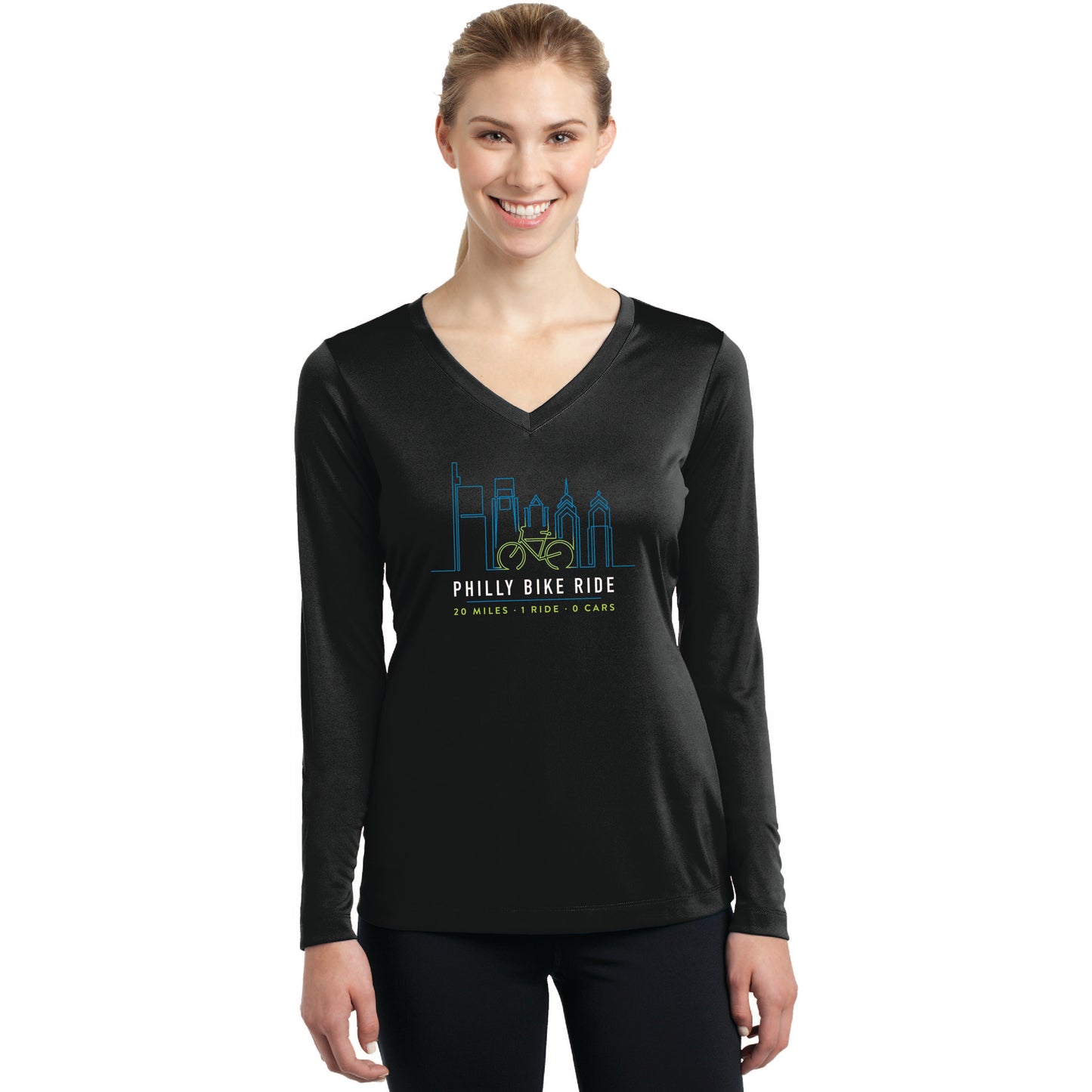 PBR Women's LS Tech V-Neck Tee -Black- Course
