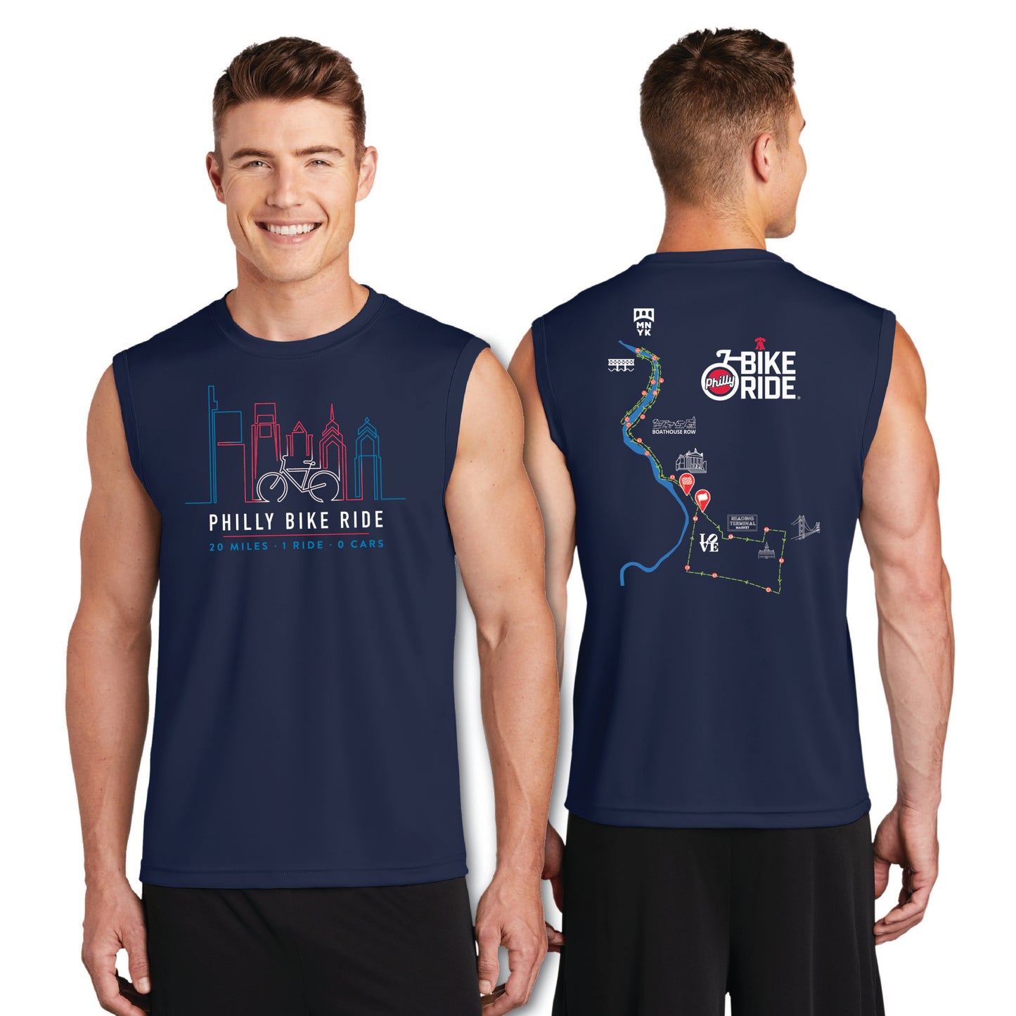 PBR Men's Muscle Tech Tank -Navy- Course