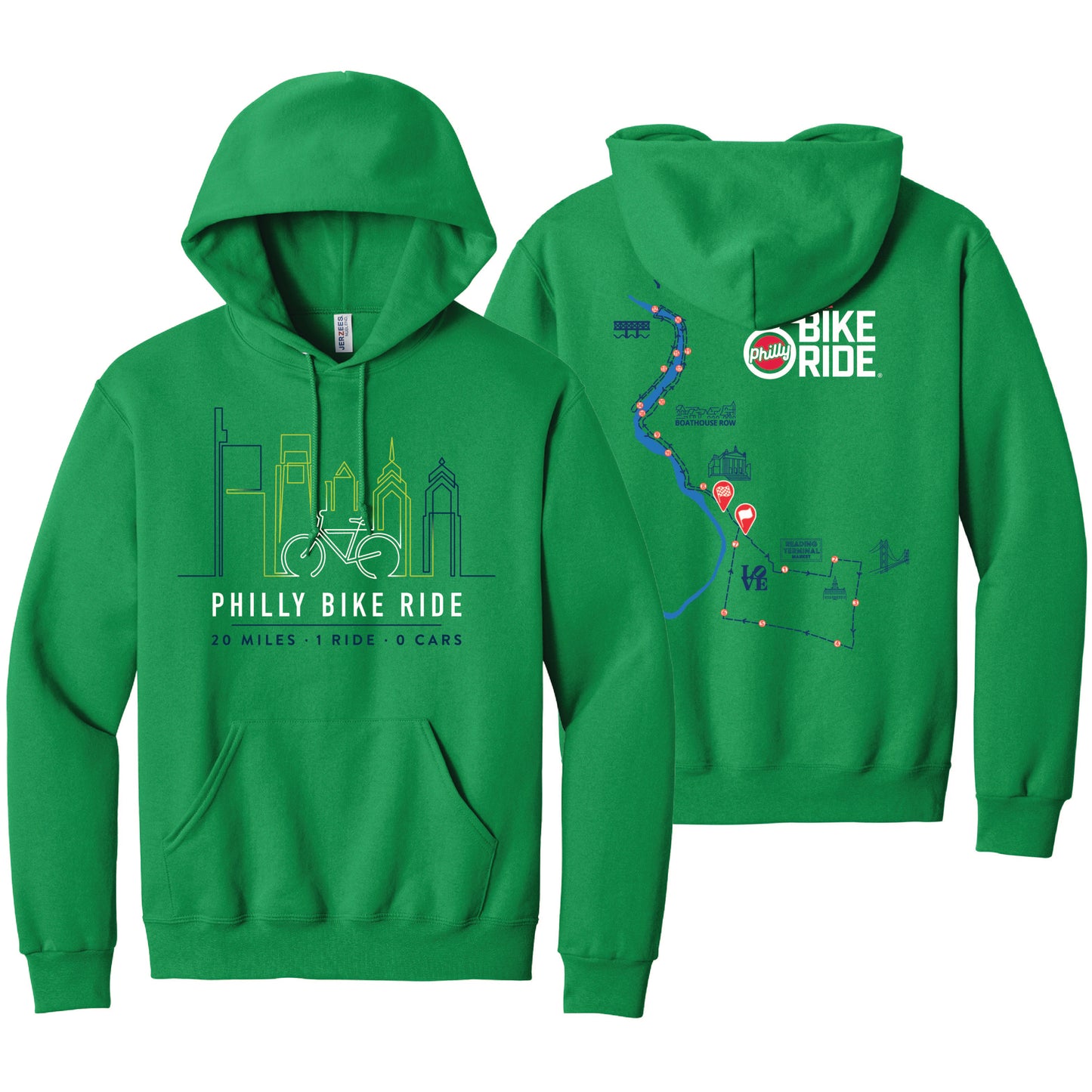 PBR Adult Fleece Hoody -Kelly- Course