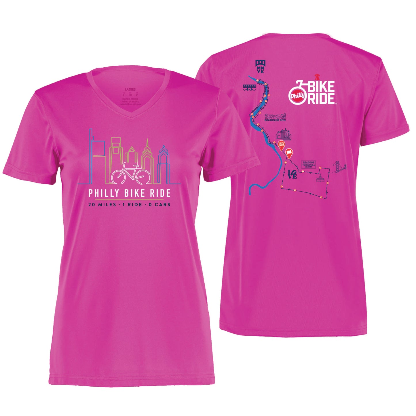 PBR Women's Tech V-Neck Tee -Power Pink- Course