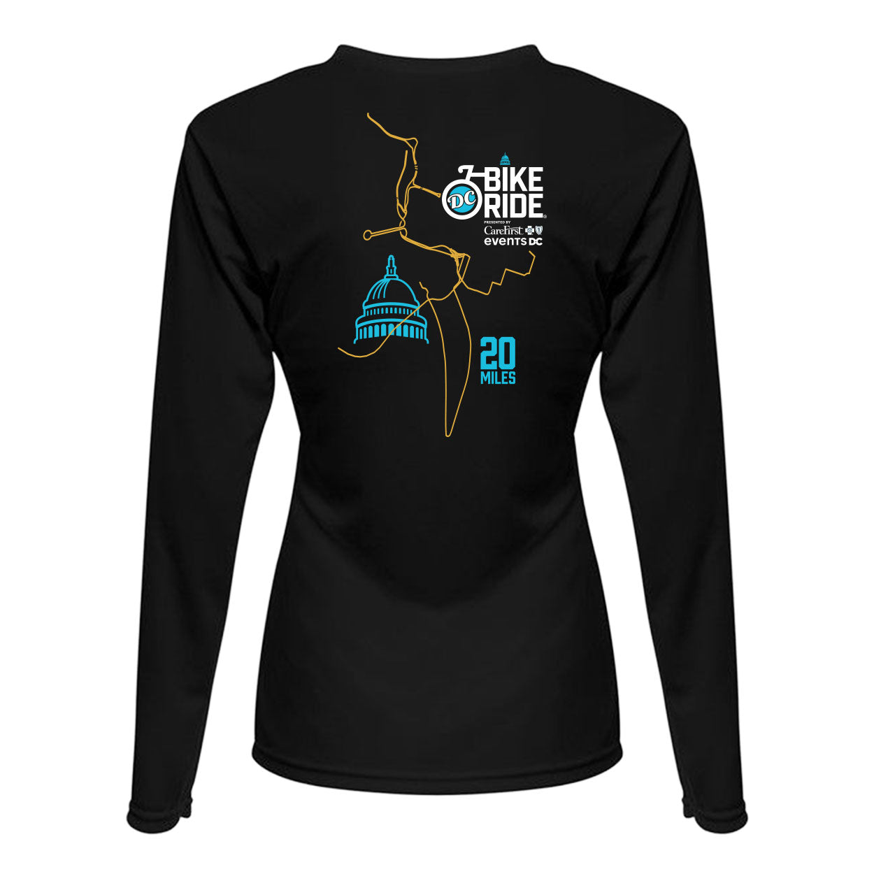 DCBR Women's LS Tech V-Neck Tee - Black - 2026 Course