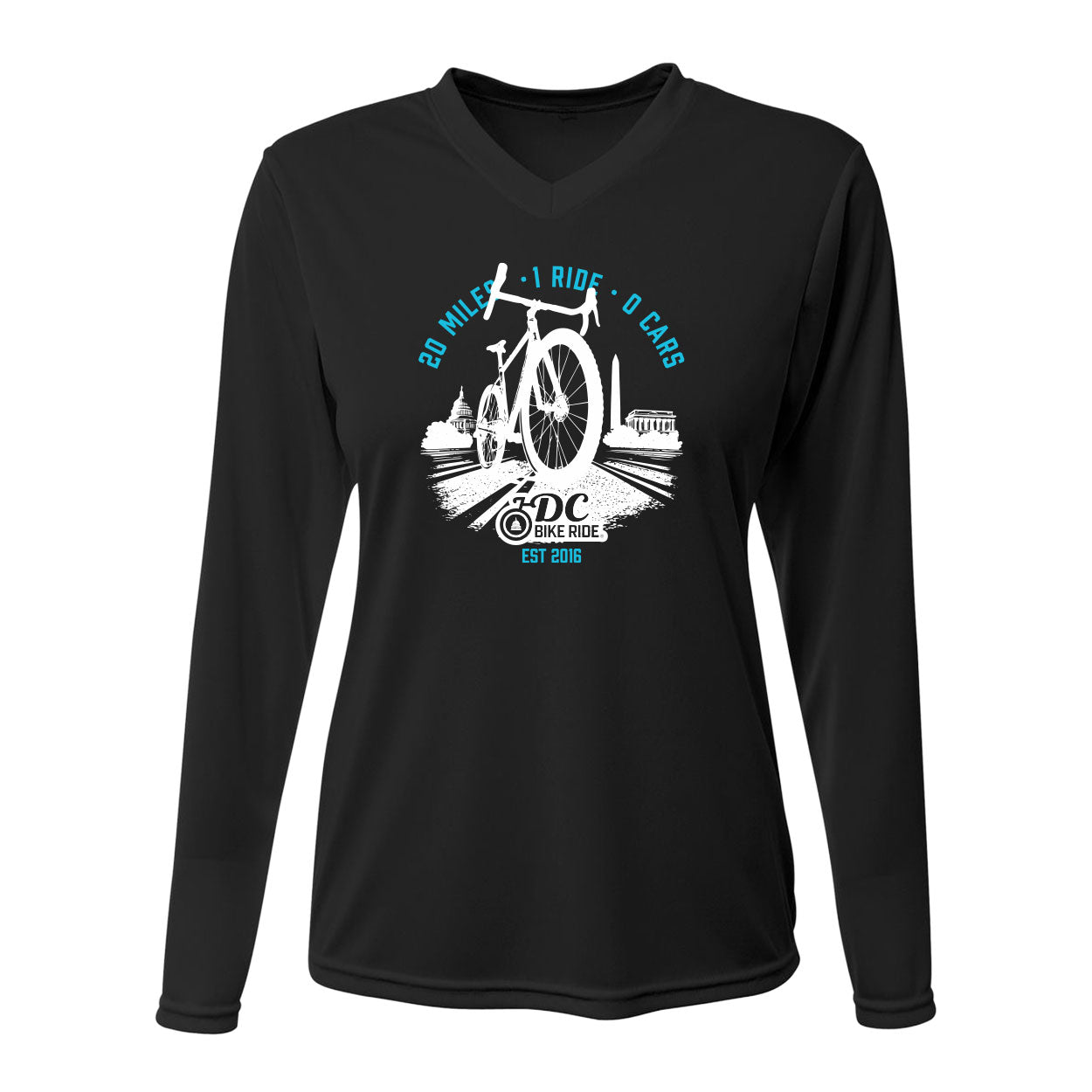 DCBR Women's LS Tech V-Neck Tee - Black - 2026 Course