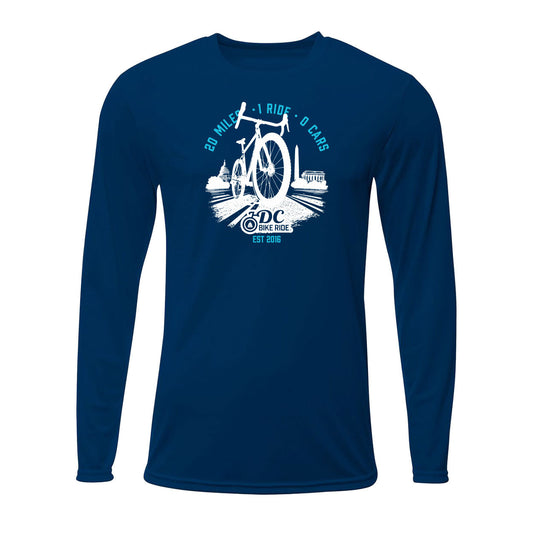 DCBR Men's LS Tech Tee - Navy - 2026 Course