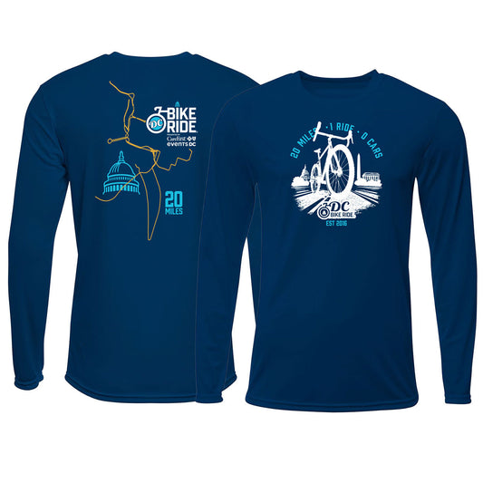 DCBR Men's LS Tech Tee - Navy - 2026 Course