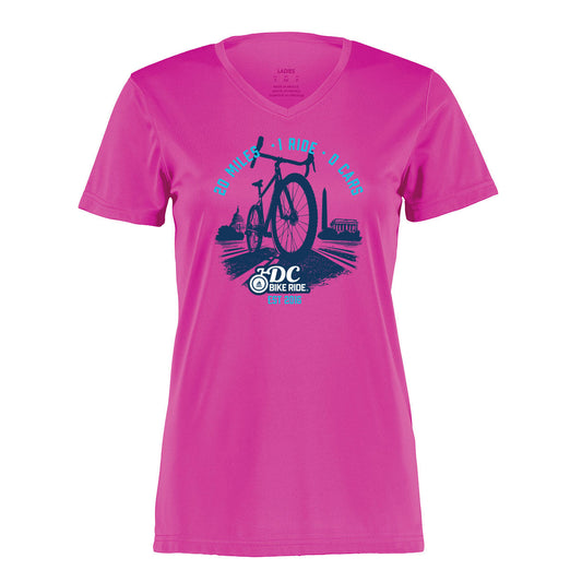 DCBR Women's Tech V-Neck Tee - Power Pink - 2026 Course