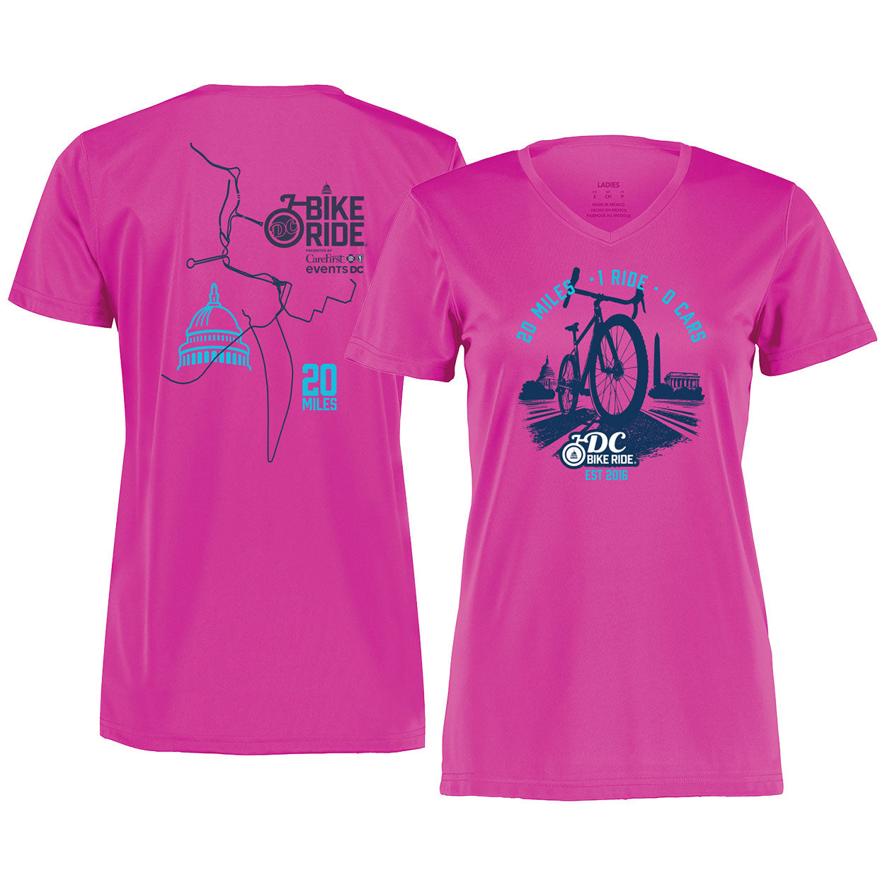 DCBR Women's Tech V-Neck Tee - Power Pink - 2026 Course