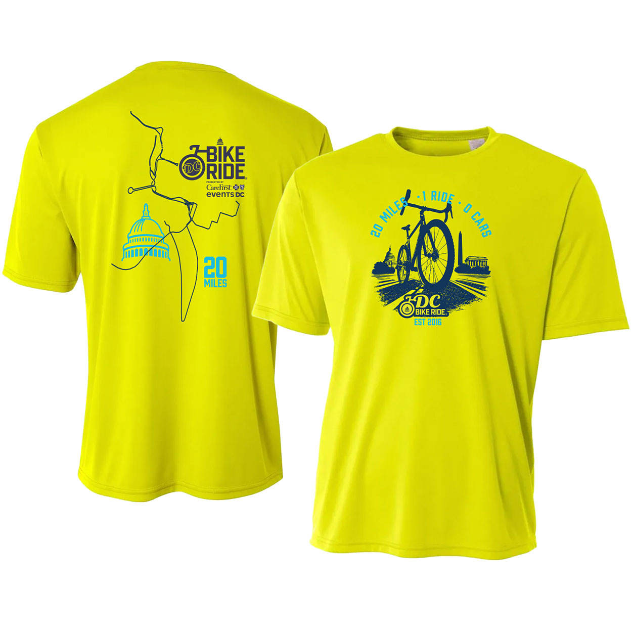 DCBR Men's Tech UPF40+ Tee - Hi Viz - 2026 Course