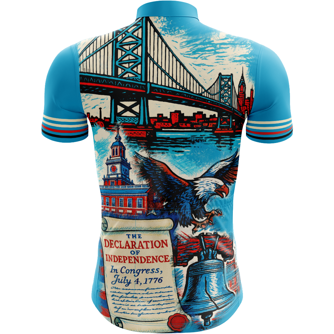 PBR Men's Full Zip Cycle Jersey -Red- Postcard