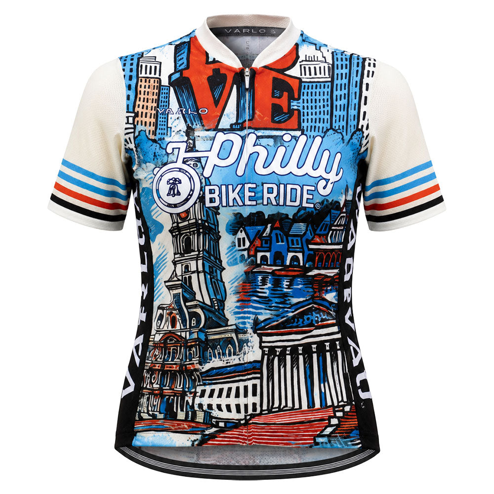 PBR Women's Full Zip Cycle Jersey -Cream- Postcard