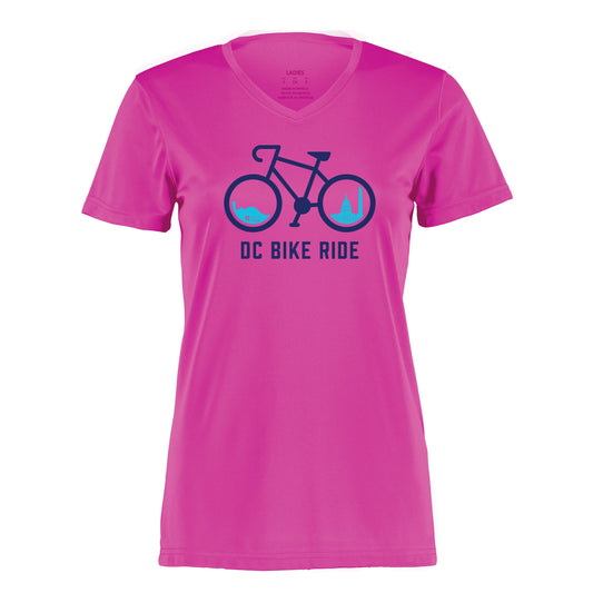 DCBR Women's Tech V-Neck Tee -Power Pink- 2025 Course