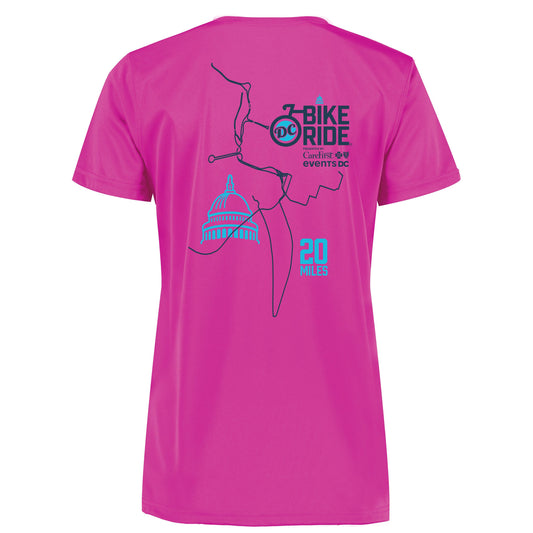 DCBR Women's Tech V-Neck Tee -Power Pink- 2025 Course