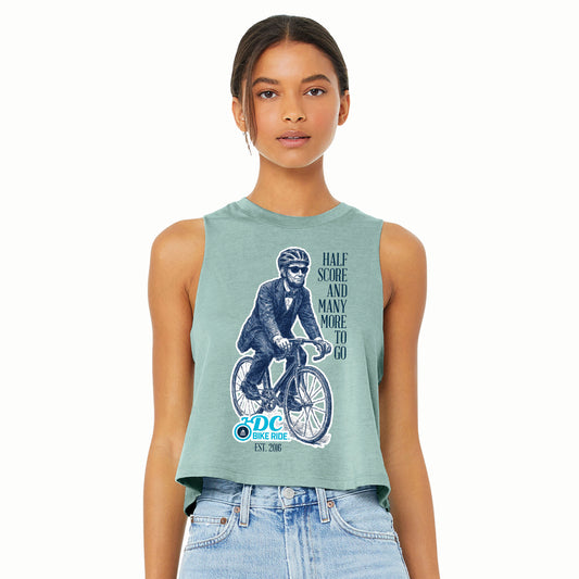 DCBR Women's Crop Tank -Heather Dusty Blue- Abe