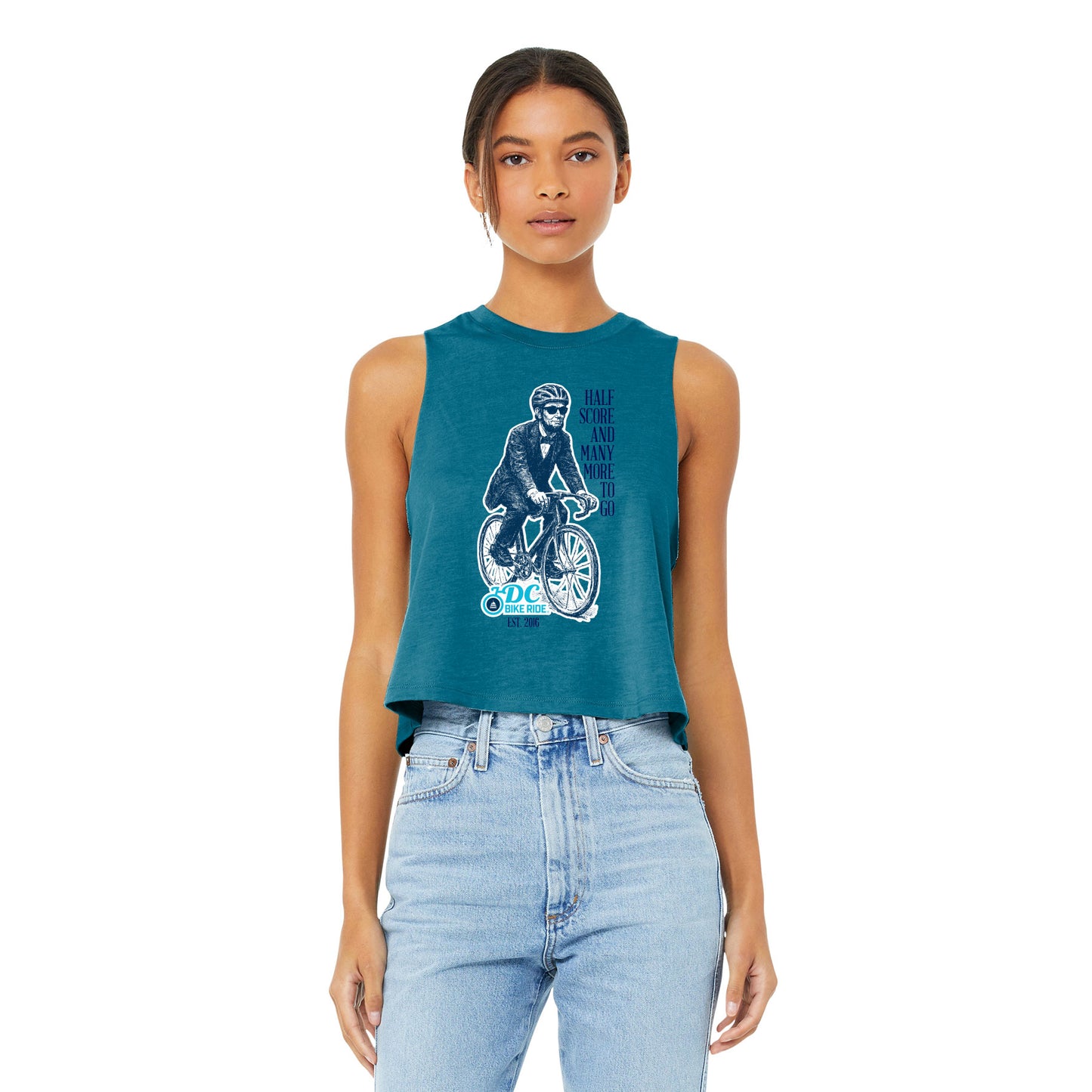 DCBR Women's Crop Tank -Heather Deep Teal- Abe