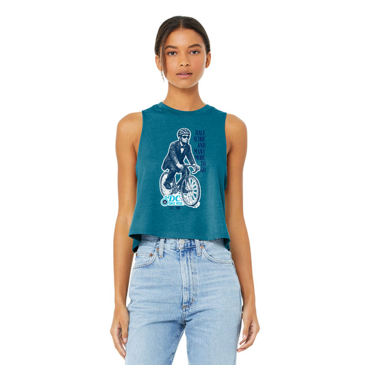 DCBR Women's Crop Tank -Heather Deep Teal- Abe