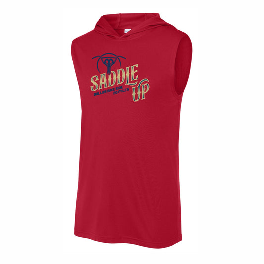 DBR Adult Sleeveless Tech UPF Sun Hoody -Deep Red- Saddle Up