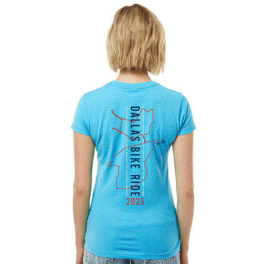 DBR Women's Fashion Tee -Aqua- 2025 Course