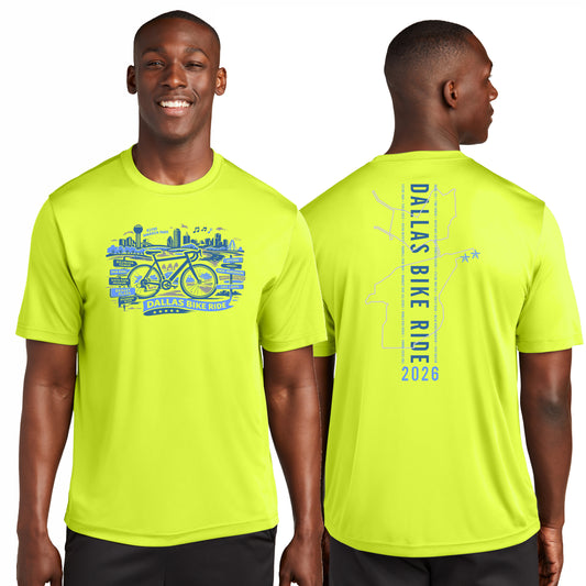 DBR Men's Tech Tee -Neon Yellow- 2026 Course