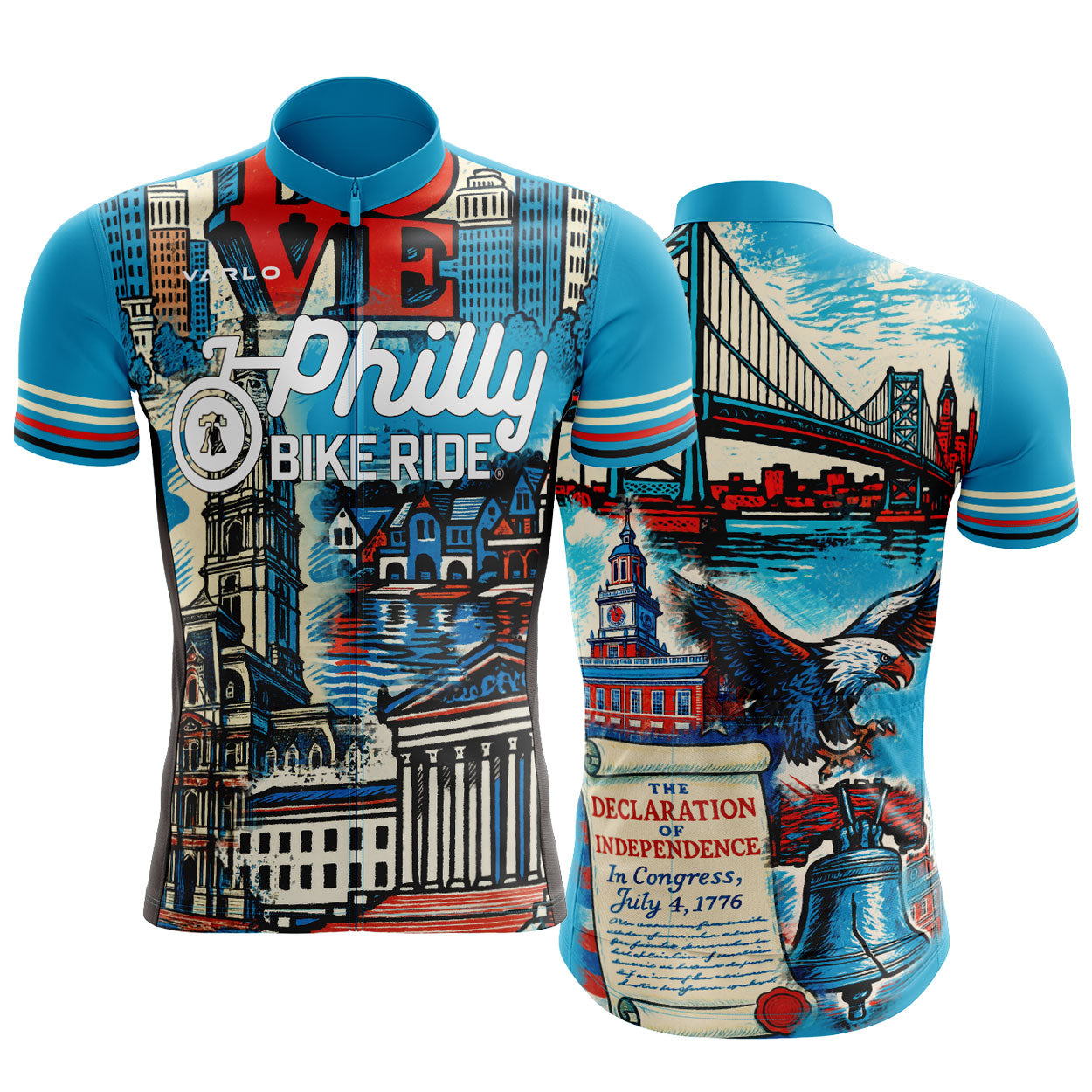 PBR Men's Full Zip Cycle Jersey -Red- Postcard