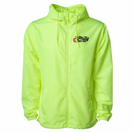 PBR Unisex Hooded Zip Windbreaker -Hi Viz- Embroidery