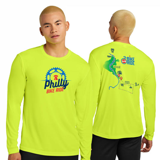 PBR Men's LS Tech Tee -Hi Viz- Course