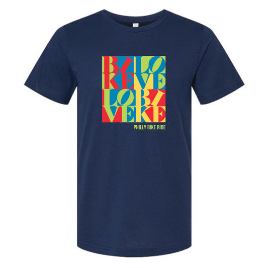 PBR Men's Blend Tee -Navy- Bike Love