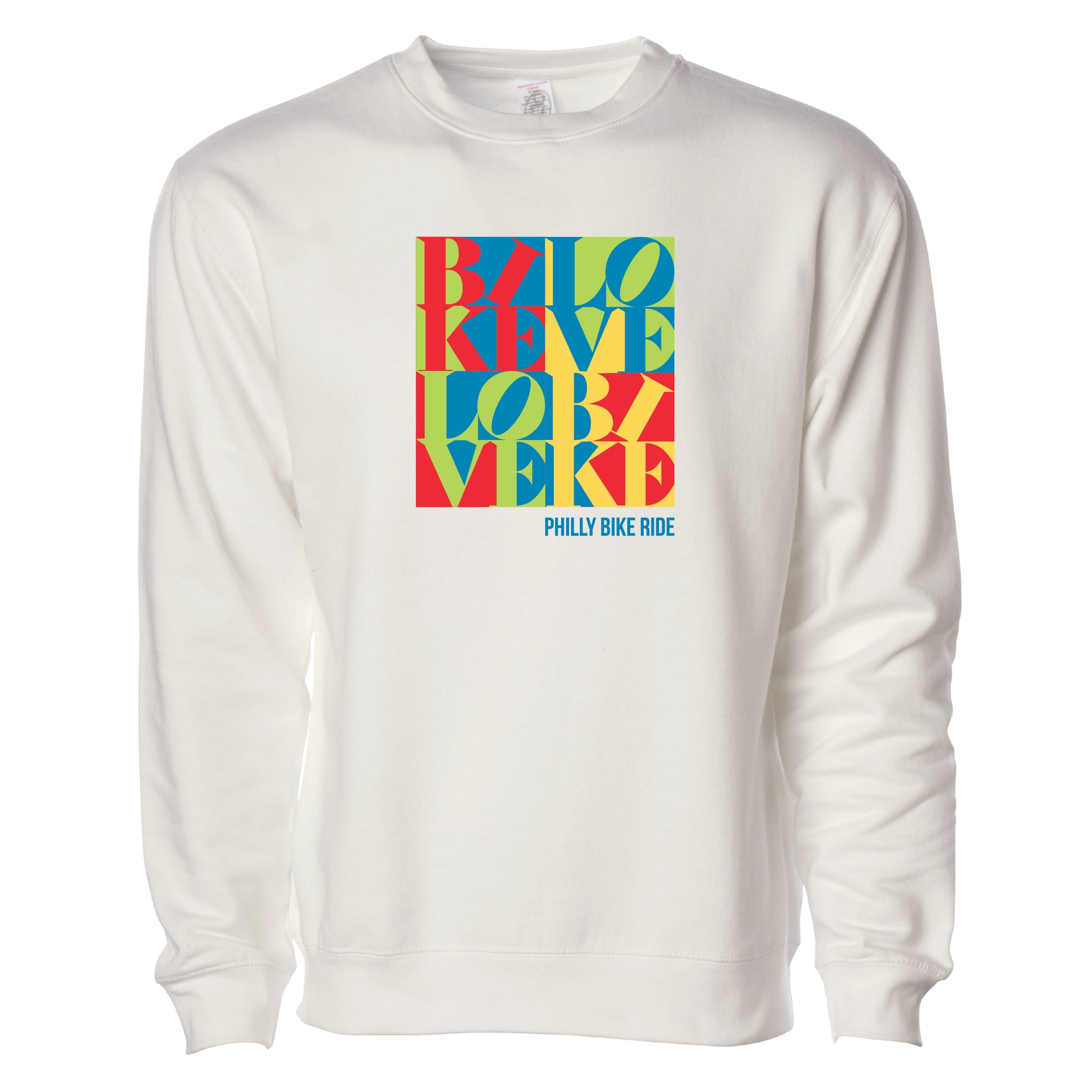 PBR Adult Fleece Crew -Bone- Bike Love