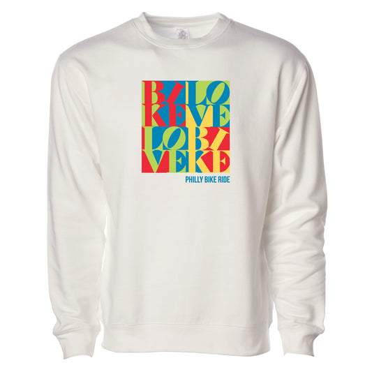 PBR Adult Fleece Crew -Bone- Bike Love