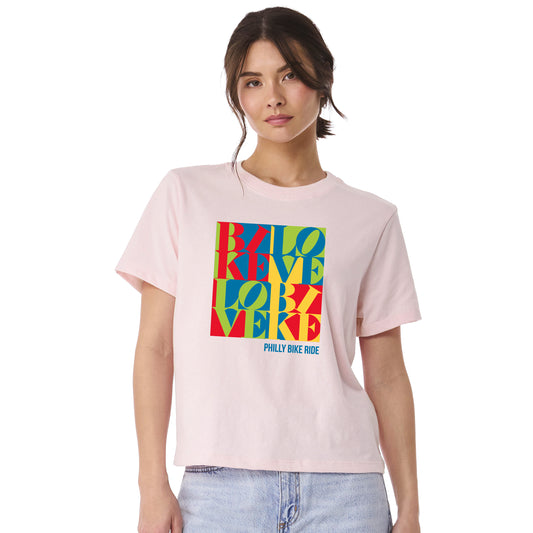 PBR Women's Heavyweight Tee -Soft Pink- Bike Love
