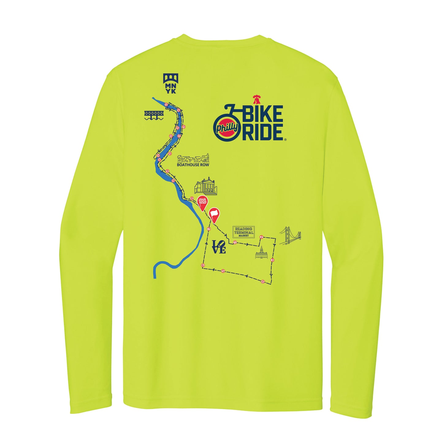 PBR Adult LS Tech UPF50 Tee -Hi Viz- Course