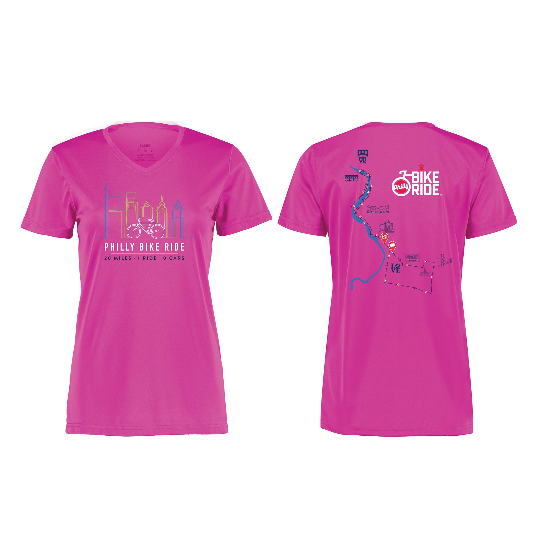 PBR Women's Tech V-Neck Tee -Power Pink- Course