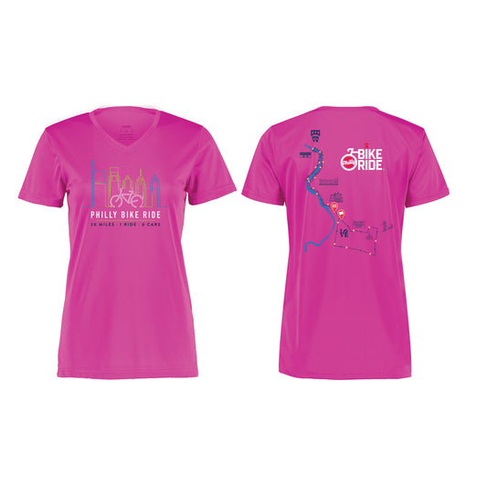 PBR Women's Tech V-Neck Tee -Power Pink- Course
