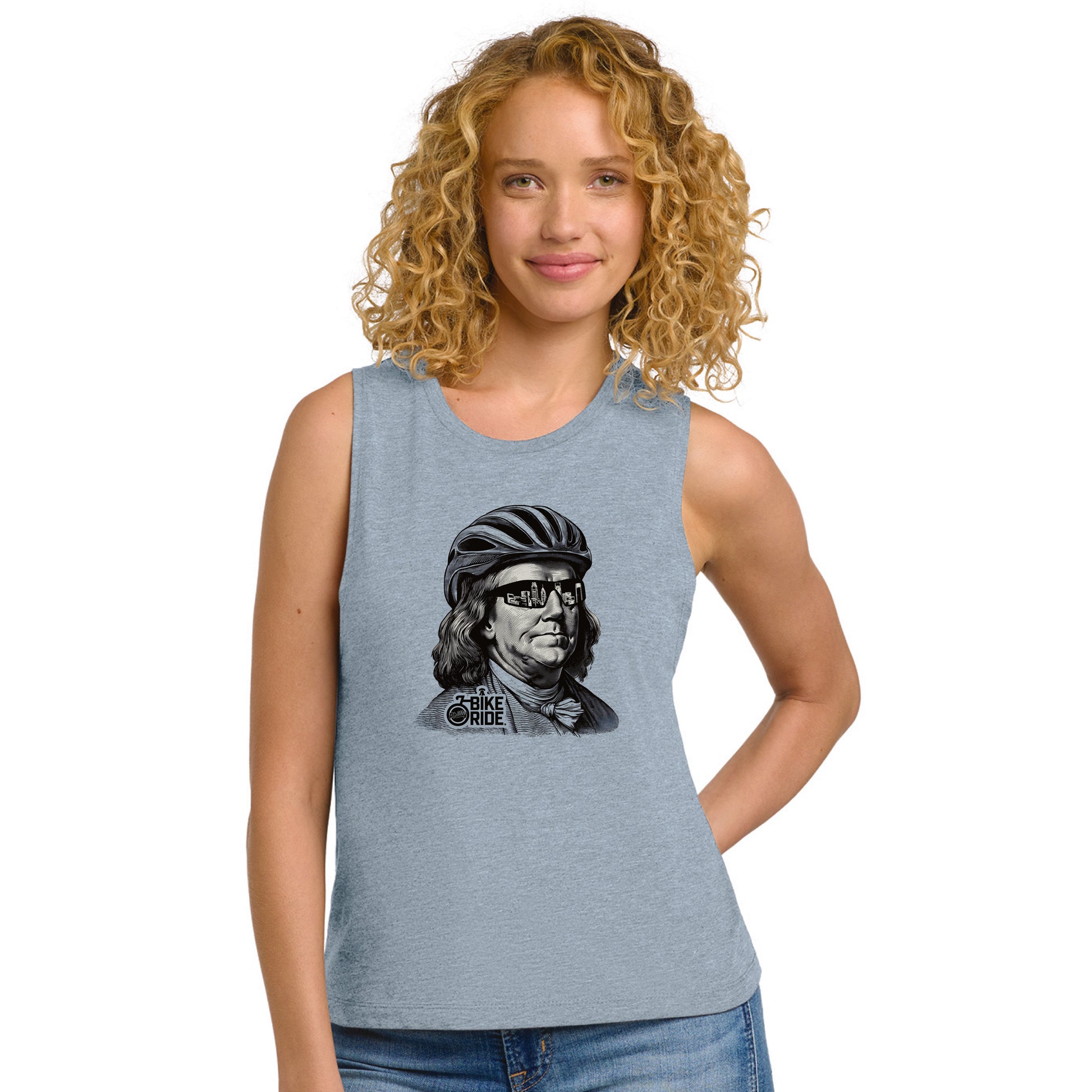 PBR Women's Muscle Tank -Stonewash Denim- Ben