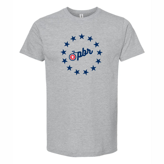 PBR Unisex Cotton Tee -Heather Grey- Stars