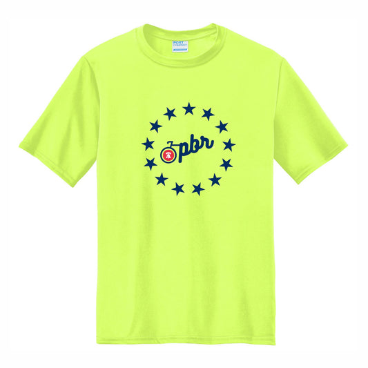 PBR Men's Tech Tee -Hi Viz- Stars