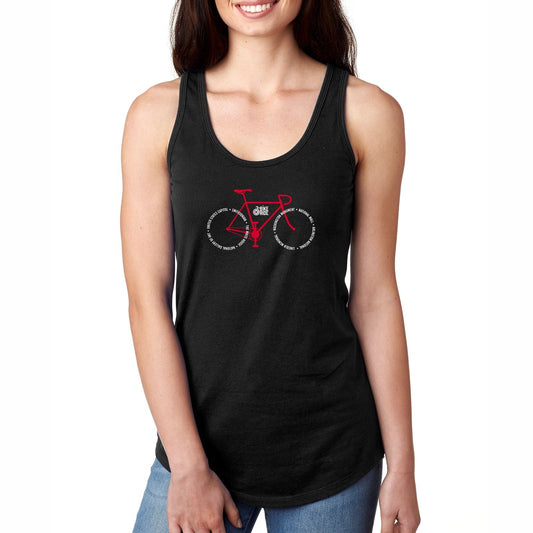 DC Bike Ride Women's Fashion Racerback Singlet - Black - Bicycle