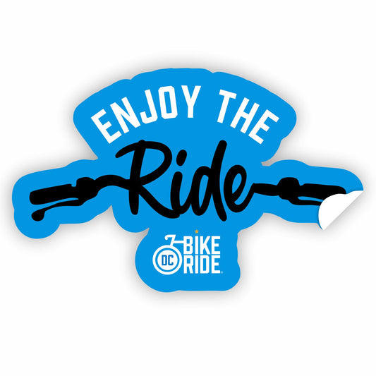 DC Bike Ride Die-Cut Sticker - Blue 3"x3" Enjoy the Ride